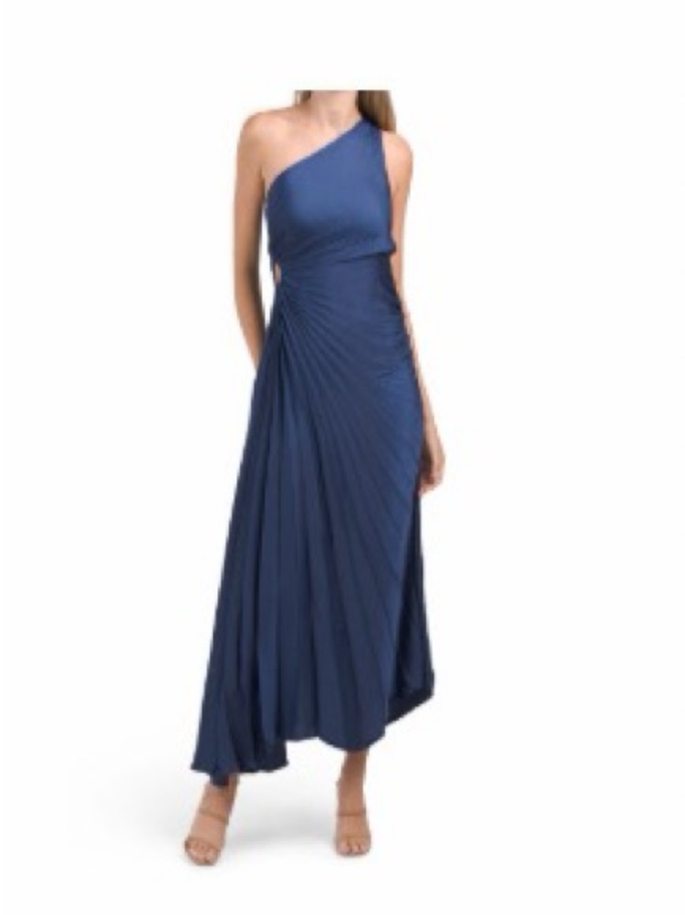 House of Harlow 1960 Pleated One Shoulder Blue Dress Size XS